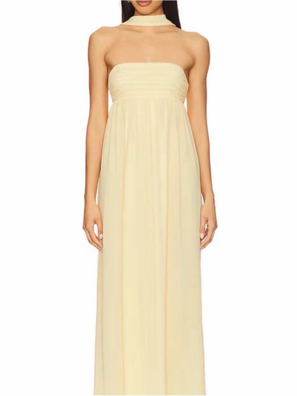 REVOLVE Strapless Maxi Dress with Detachable Neckband in Pale Yellow